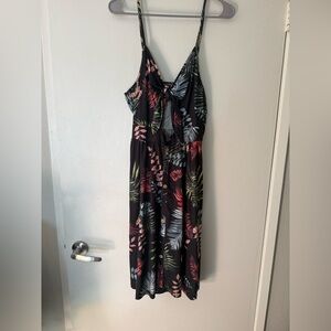 Tropical Print Sleeveless Dress